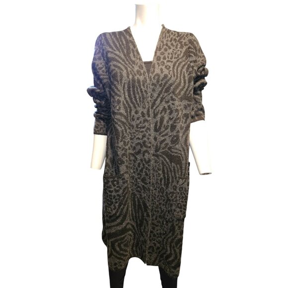 Fortune + Ivy Womens Zebra/Animal Print Open Front Cardigan Long Sleeve XL - Picture 1 of 10